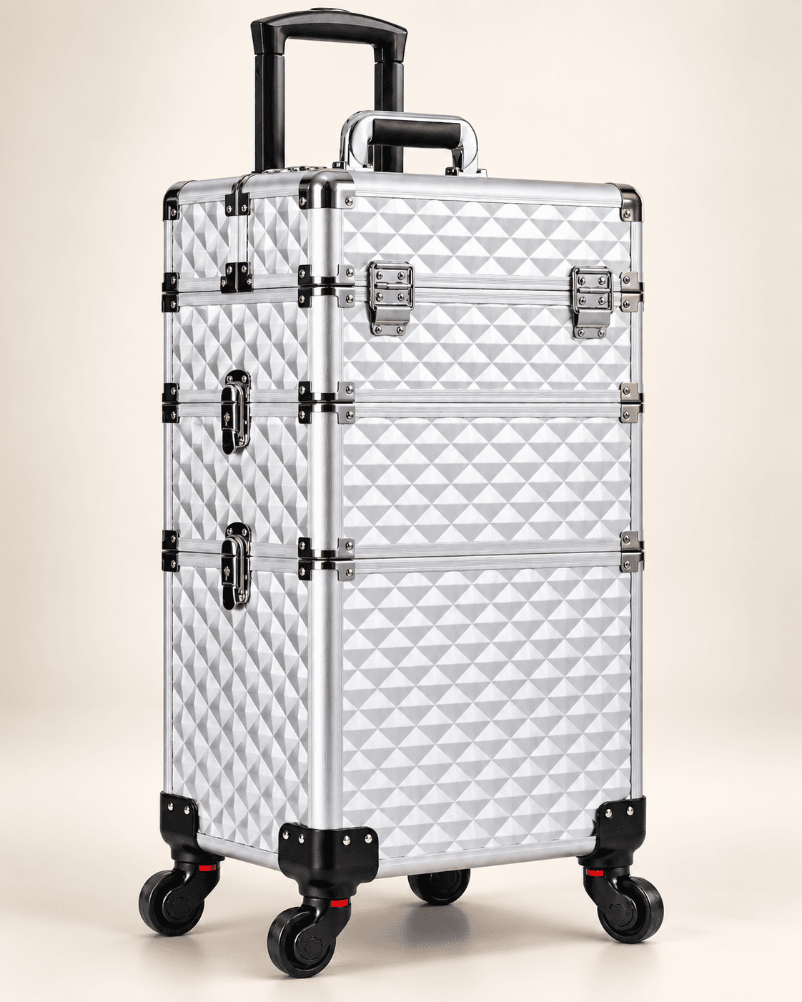Three-layer silver rolling cosmetic case visualization