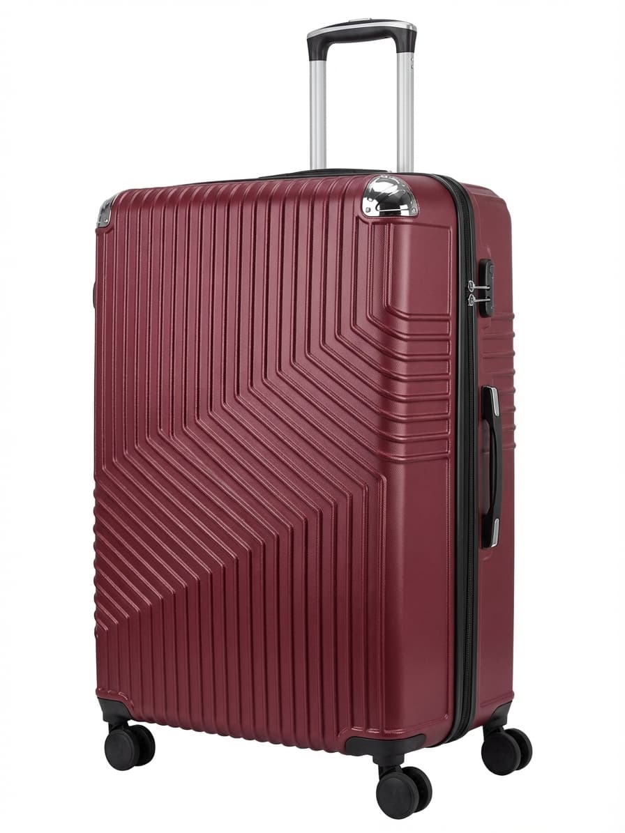 Burgundy hardshell rolling suitcase